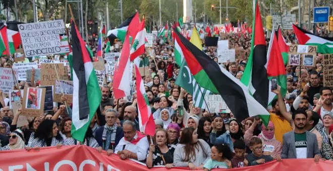 Barcelona congrega una manifestació multitudinària en defensa de Palestina