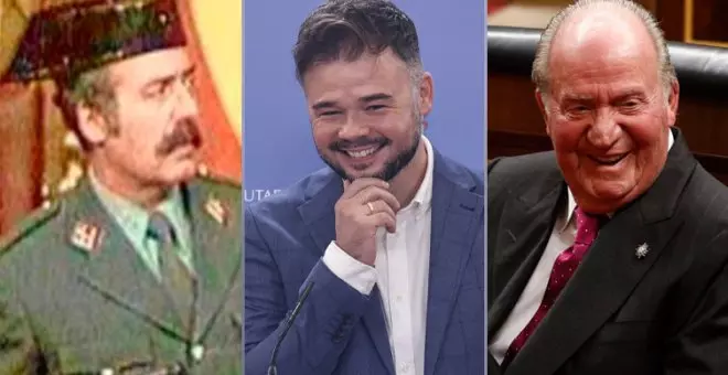 El tuit irónico y sin palabras de Gabriel Rufián sobre lo que el golpista Tejero ha dicho de Juan Carlos I