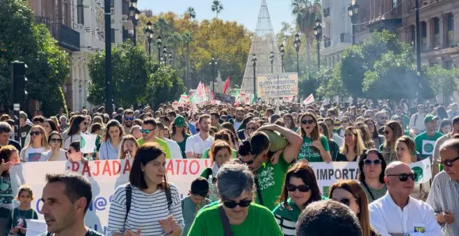 Miles de personas se manifiestan en defensa de la educación pública en Sevilla y Málaga