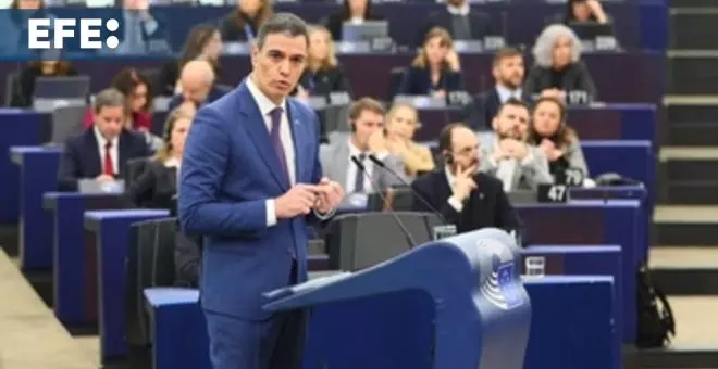 Pedro Sánchez interviene ante el Parlamento Europeo