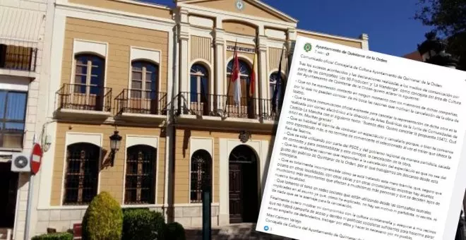 Huida hacia adelante en el consistorio tras censurar una obra de teatro en Quintanar: "No es del gusto del público"