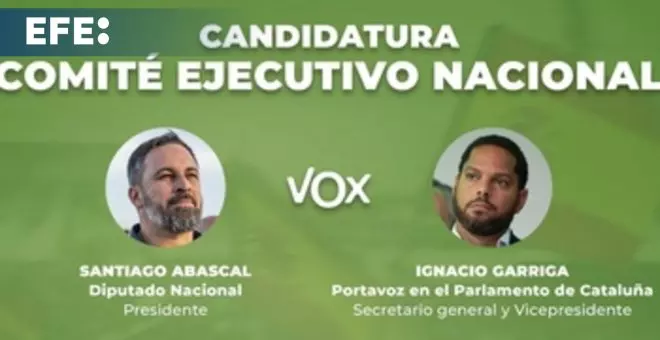 Abascal designa a Garriga su mano derecha y le hace vicepresidente único del partido