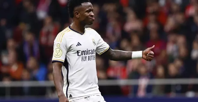 Cánticos racistas contra Vinicius en el derbi de Copa entre el Atlético y el Madrid