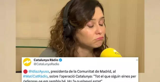 La respuesta de no creérsela de Ayuso sobre la 'operación Cataluña': "¿Está avalando el uso de las cloacas?"