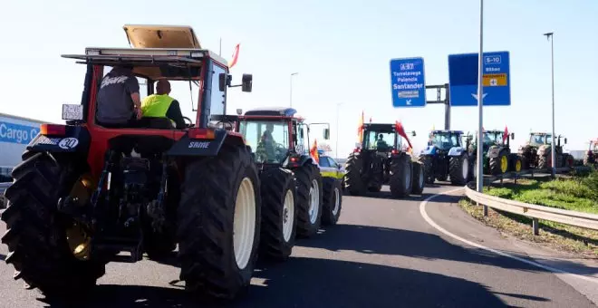 Las tractoradas cortarán tres accesos a las autovías A-8 y A-67 en Cantabria este martes