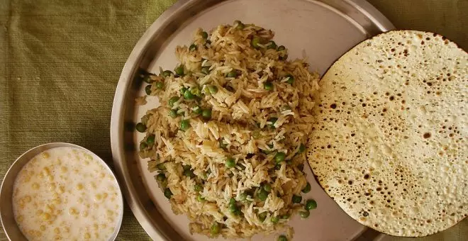 Pato confinado - Receta de matar pulao: el sencillo arroz con guisantes de la India