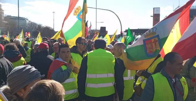 Cerca de 200 ganaderos y agricultores cántabros se manifiestan en Madrid para "alzar la voz" por el campo