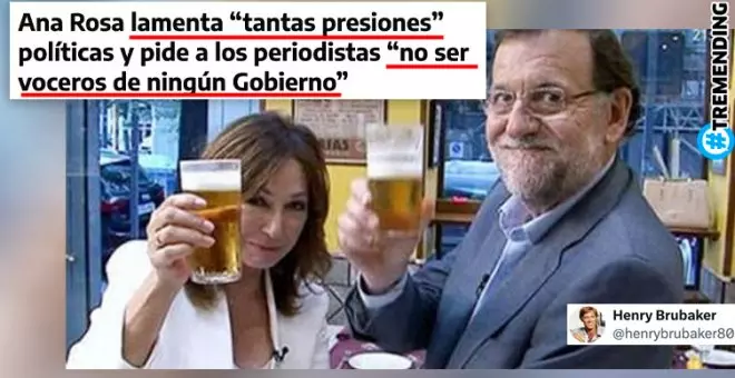 Ana Rosa Quintana dice (sin ruborizarse) que los periodistas no deben ser "voceros de ningún gobierno"