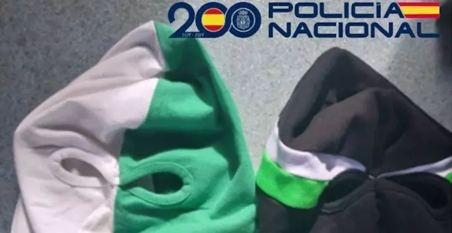 La Policía sanciona a siete radicales del Racing que fueron a Oviedo y requisa un hacha de grandes dimensiones