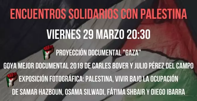 La Asociación Cultural OCTUBRE celebrará un encuentro solidario con el pueblo palestino los días 29 y 30