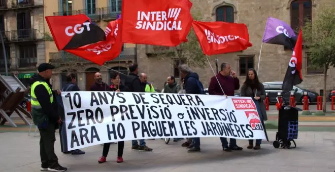 Nova jornada de protesta del personal de Parcs i Jardins per la imposició del torn de tarda per fer front a la sequera