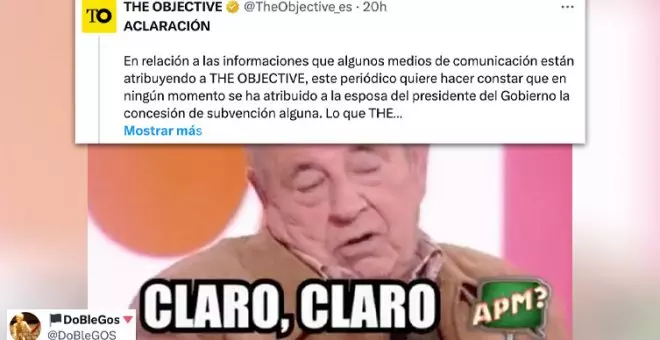 "Parecéis un poco subjective": la rocambolesca "aclaración" de 'The Objective' tras la trola sobre la esposa de Sánchez