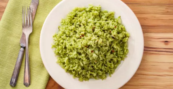 Pato confinado - Receta de arroz verde mexicano o arroz poblano