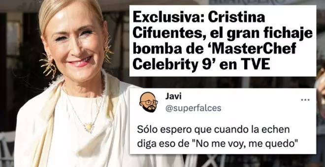 Cachondeo con la participación de Cristina Cifuentes en 'Masterchef Celebrity': "Otra oportunidad para pillarla con las manos en la masa"