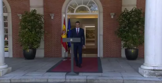 Lee aquí el discurso completo de Pedro Sánchez en el que anuncia su continuidad como presidente del Gobierno