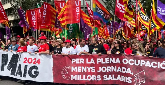 Els sindicats demanen reduir la jornada laboral i millors salaris en un 1 de maig marcat pel 12-M