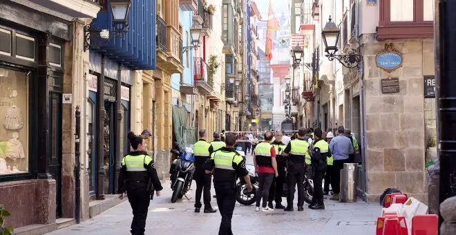 Cinco trabajadores heridos tras el derrumbe de una planta de un edificio en obras en el centro de Bilbao