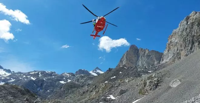 Rescatada una senderista belga de 57 años lesionada en los Picos de Europa