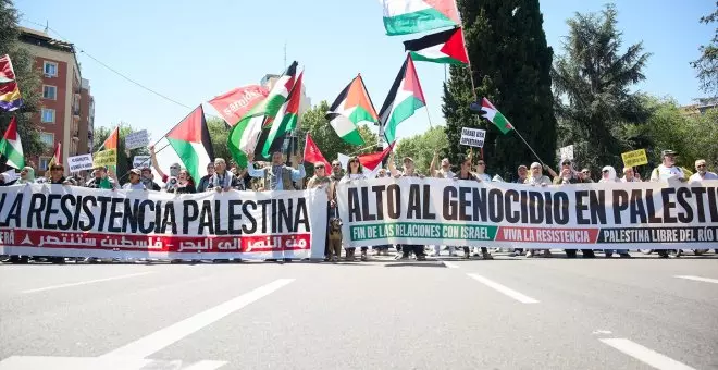 "Paremos el genocidio": sigue en directo la gran manifestación por Palestina en Madrid