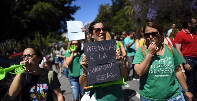 Los docentes andaluces exigen mejoras en las plantillas a un Moreno Bonilla que minimiza la huelga