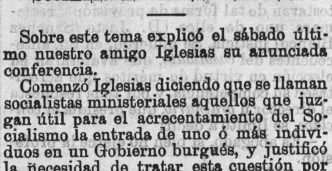 Los "socialistas ministeriales": reflexiones de Pablo Iglesias