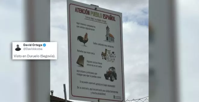 El cartel para los turistas de lo rural en un pueblo de Segovia: "Si no puedes soportarlo estás en el lugar equivocado"