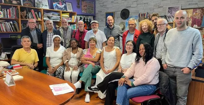 Recibimiento a las activistas colombianas acogidas en Asturies