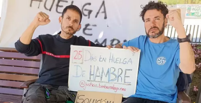 Los bomberos de Leganés ponen fin a 29 días en huelga de hambre: "Los tentáculos de Ayuso llegan demasiado lejos"