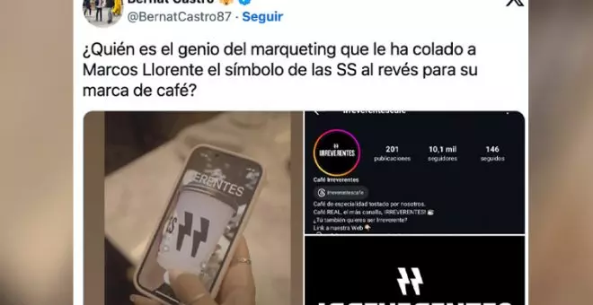 Polémica (y pitorreo) por el logo de un negocio de Marcos Llorente: "¿Quién es el genio que le ha colado el símbolo de las SS al revés?"