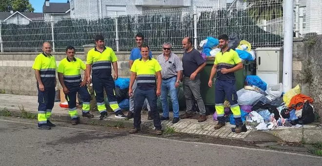 La plantilla de basuras de la Mancomunidad de El Brusco mantiene la "unidad" en la tercera jornada de huelga