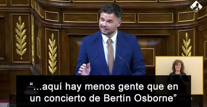 Rufián no deja títere con cabeza en el Congreso: "Sabes que ha llegado el verano cuando un facha dice que Gibraltar es español"