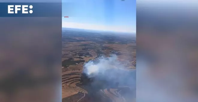 Bomberos estabilizan el incendio de Ciutadilla (Lleida) pero dejan dos líneas de agua en la zona