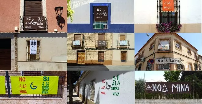 El rechazo ciudadano a la minería de tierras raras se asoma a las calles de Ciudad Real llenando balcones y fachadas