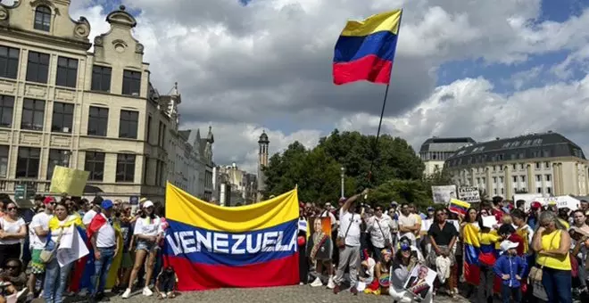 Unas 250 personas protestan en Bruselas contra los resultados oficiales en Venezuela