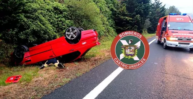 Herido leve tras un accidente de tráfico en la A-8 en Castro Urdiales