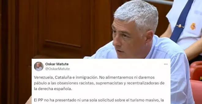 Oskar Matute pone en su sitio al PP y los tuiteros le aplauden: "No alimentaremos ni daremos pábulo a las obsesiones racistas de la derecha"