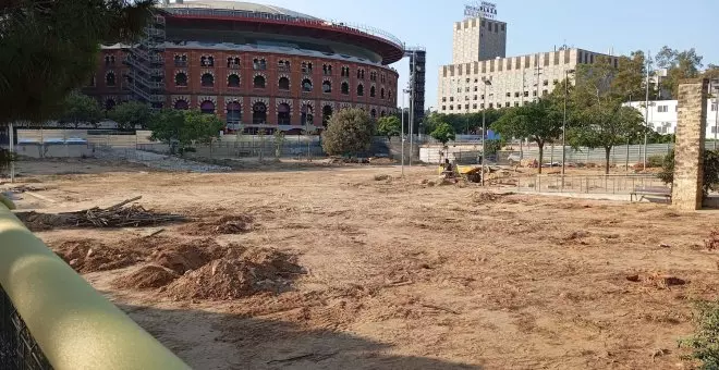 Una part del Parc Joan Miró es queda sense arbres: "Era un dels pocs pulmons verds que teníem en aquesta zona"