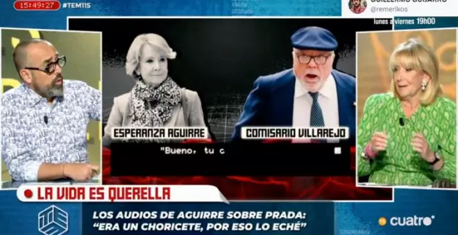 El cinismo de Esperanza Aguirre al ser pillada por Risto Mejide en una contradicción: "Esta señora tiene más morro que Espinete"