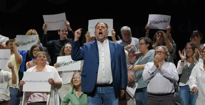 Demostración de fuerza de Junqueras en la presentación de la candidatura con la que quiere "hacer limpia" en ERC