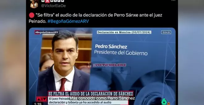 "Perro Sánchez, ¿ordenó usted el código rojo?": el auténtico audio filtrado de la declaración ante el juez Peinado (o al menos el más desternillante)