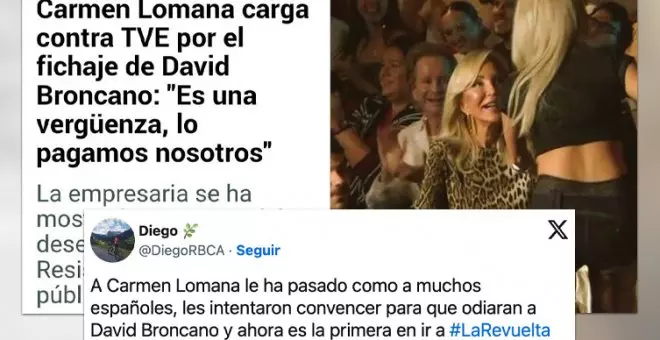 'La Revuelta' gana adeptos inesperados: Carmen Lomana pasa de criticar el fichaje de Broncano a ir de público la noche en la que arrasó a 'El Hormiguero'