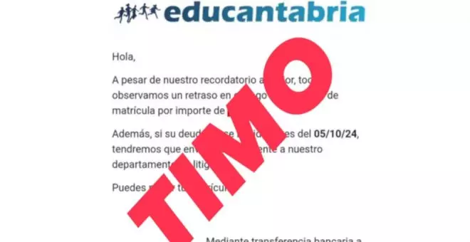 Una estafa utiliza la plataforma Educantabria para solicitar el pago de tasas de matrícula