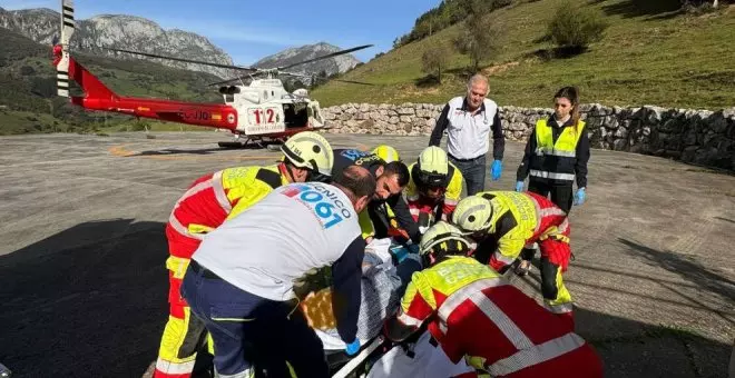 Evacuado en helicóptero un sevillano con fractura abierta de tibia y peroné que estaba de vacaciones en Espinama