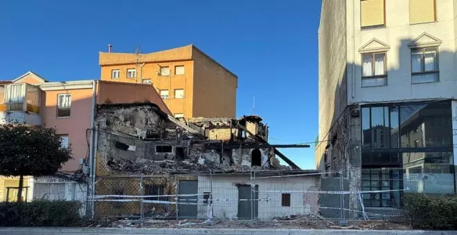 Tapiado el edificio derrumbado de La Albericia