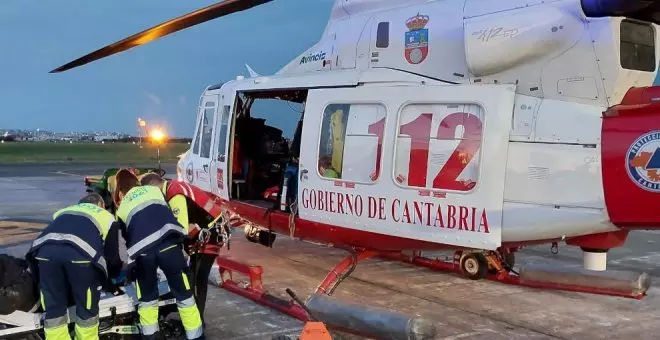 Rescatado un motorista accidentado en la pista forestal de los Pozos de Noja